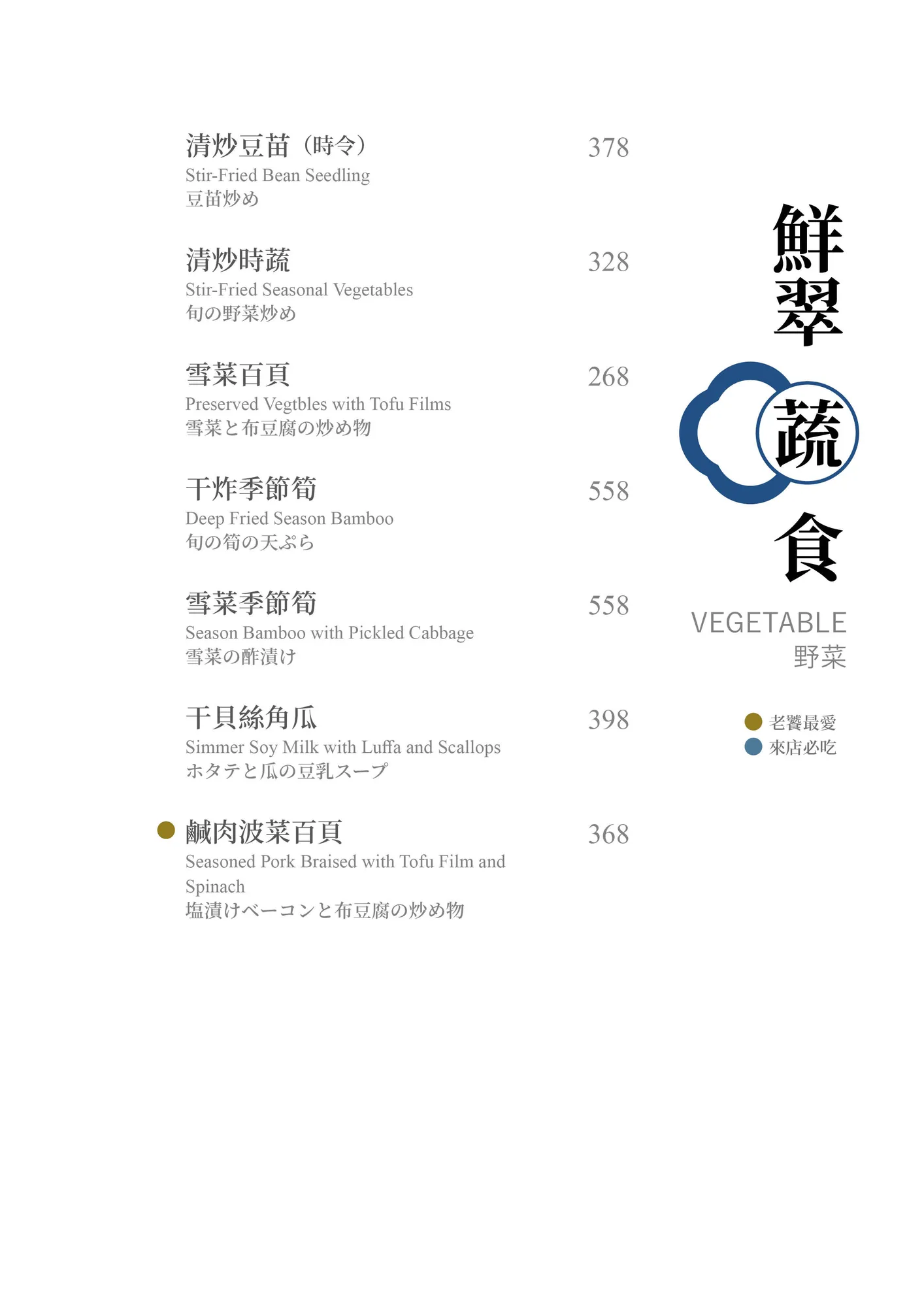 單點菜單